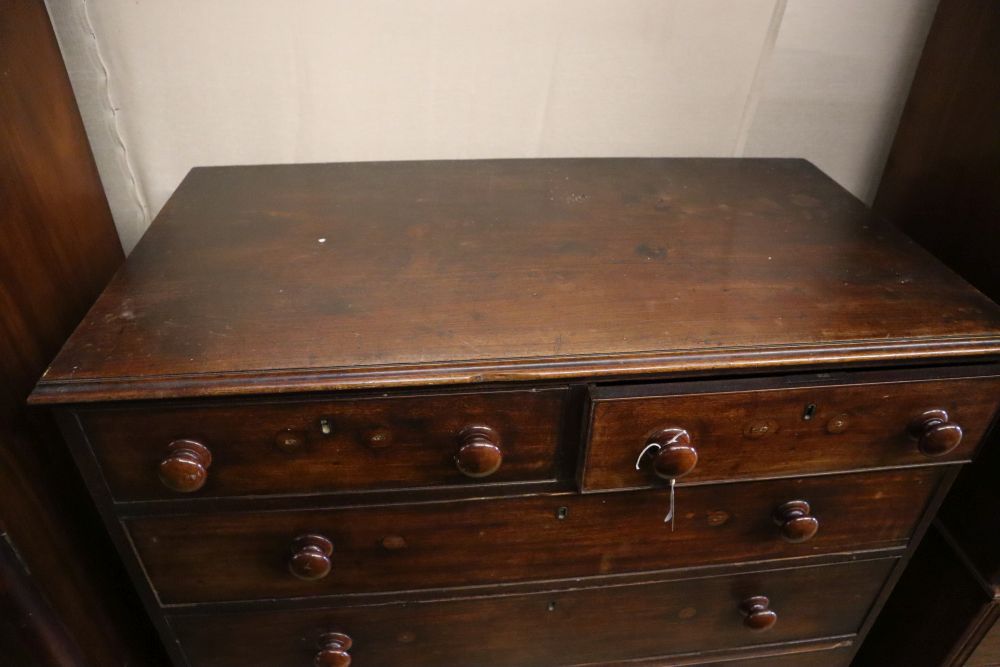 A tall early Victorian mahogany chest of drawers, width 107cm depth 57cm height 130cm